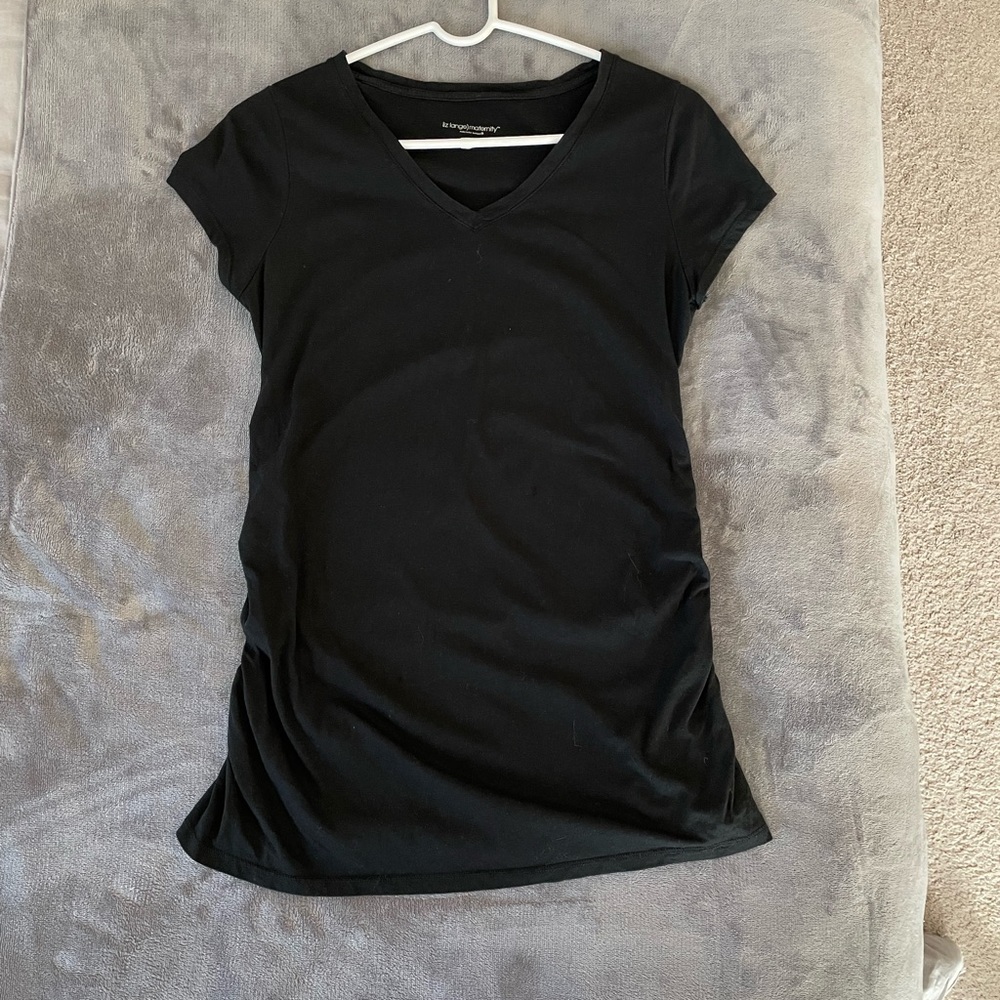 Short Sleeved Liz Lange Maternity Top from Target in black size small